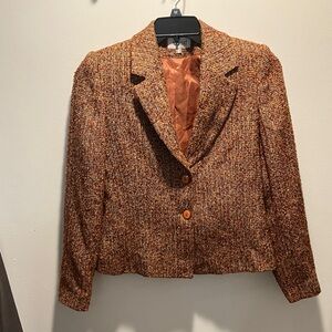 Women's Elegant Brown Tweed Blazer